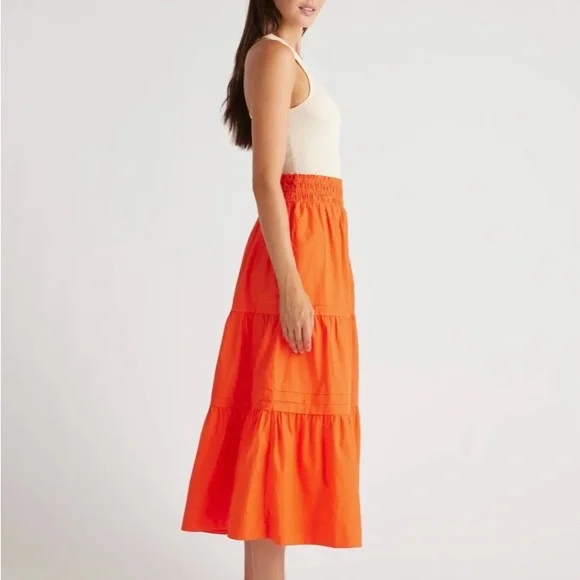 Quince 100% Cotton Poplin Tiered Maxi Skirt - Picture 4 of 10